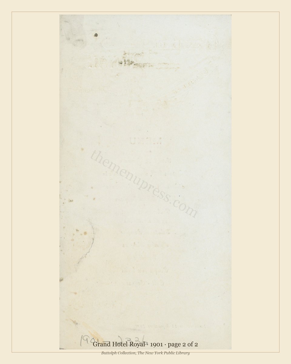 Vintage menu — page 2 of 2
