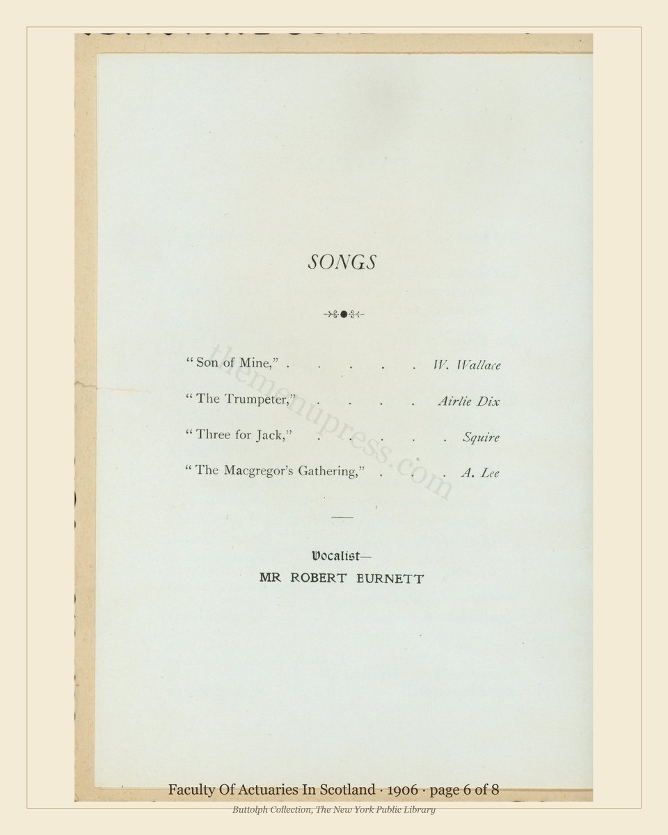 Vintage menu — page 6 of 8
