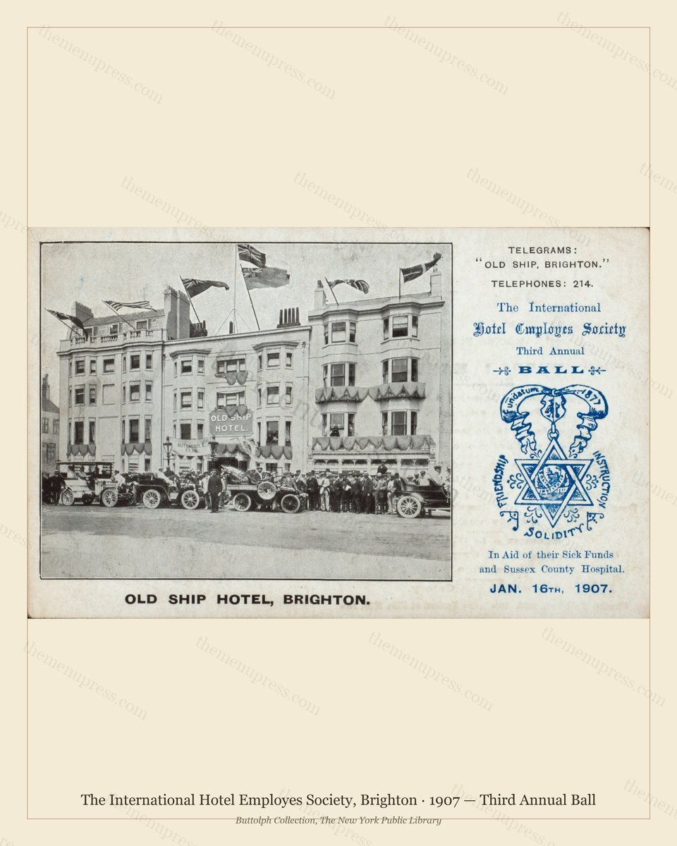 Vintage menu preview — 1907 Vintage Dinner Menu — The International Hotel Employes Society, Internation