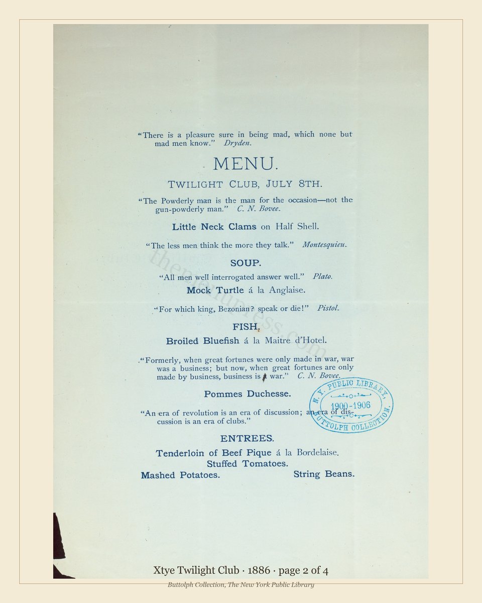 Vintage menu — page 2 of 4