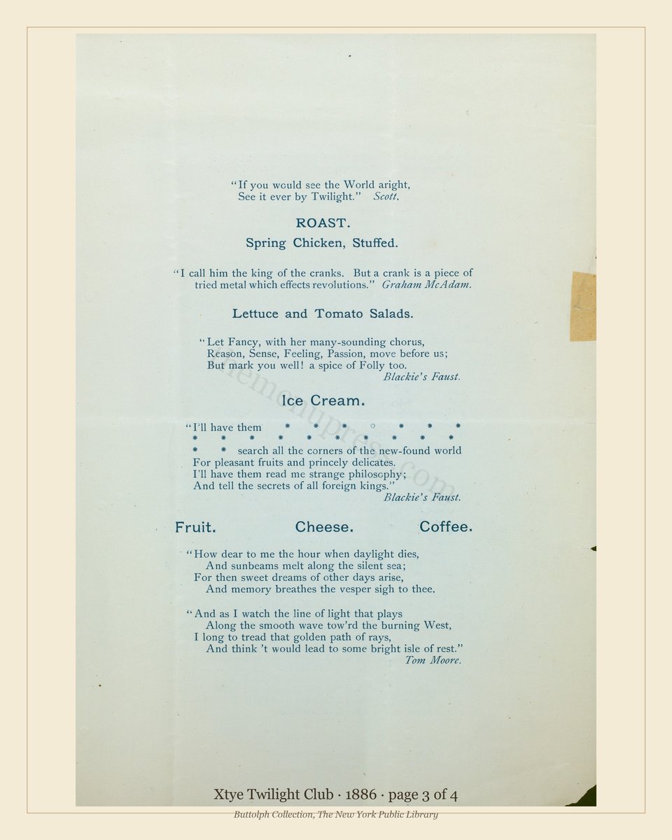 Vintage menu — page 3 of 4