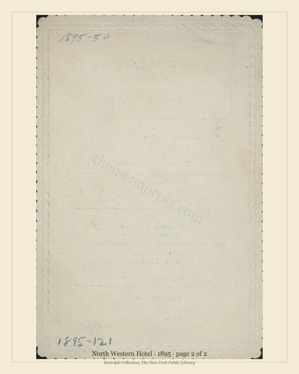 Vintage menu — page 2 of 2
