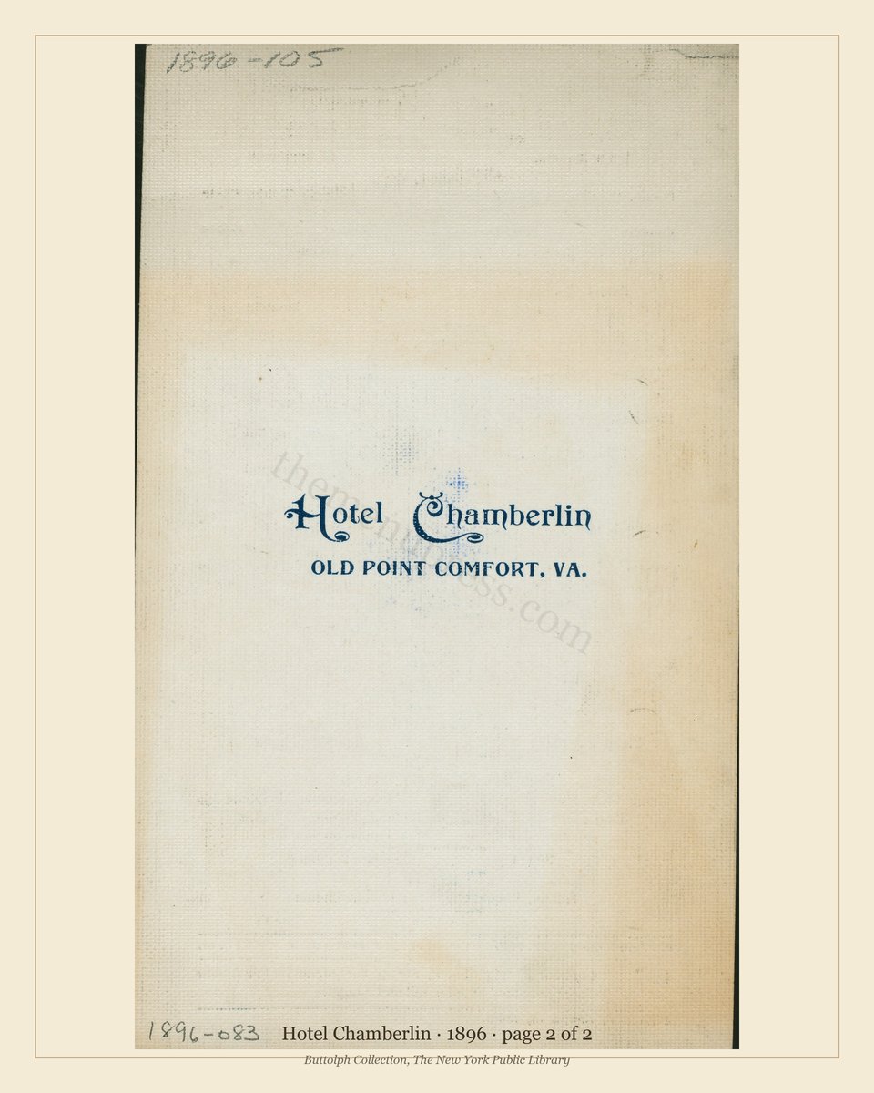 Vintage menu — page 2 of 2