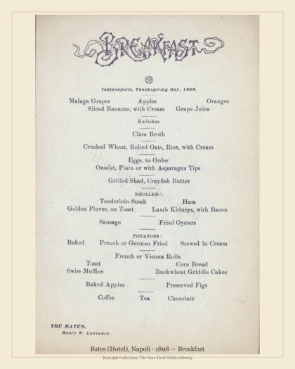 Bates (Hotel), Napoli · 1898 — Breakfast