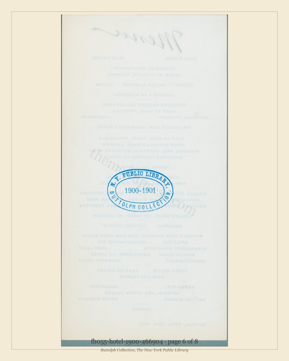 Vintage menu — page 6 of 8