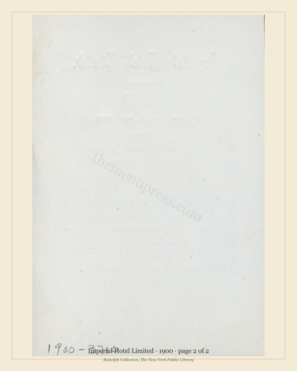 Vintage menu — page 2 of 2