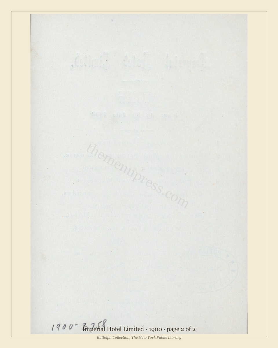 Vintage menu — page 2 of 2