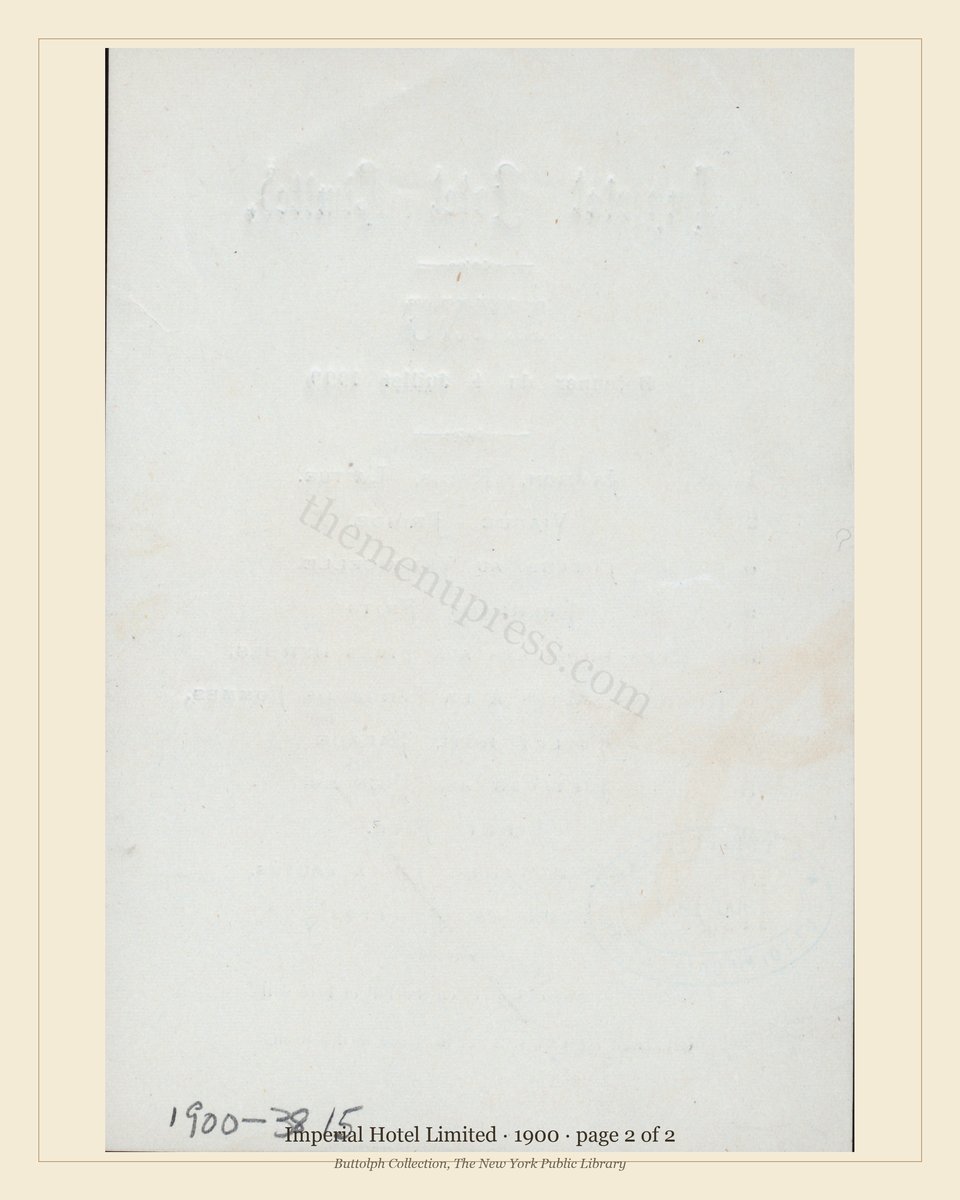 Vintage menu — page 2 of 2