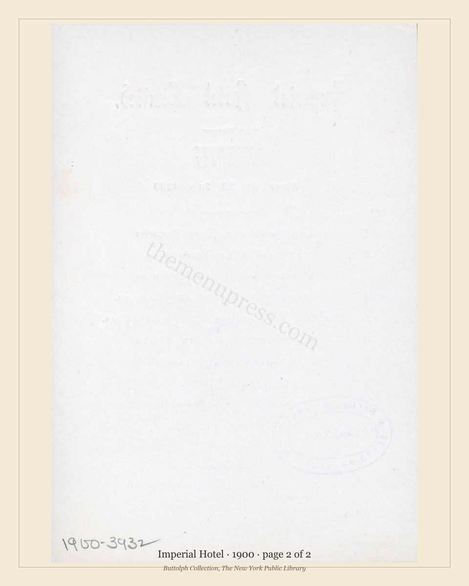 Vintage menu — page 2 of 2