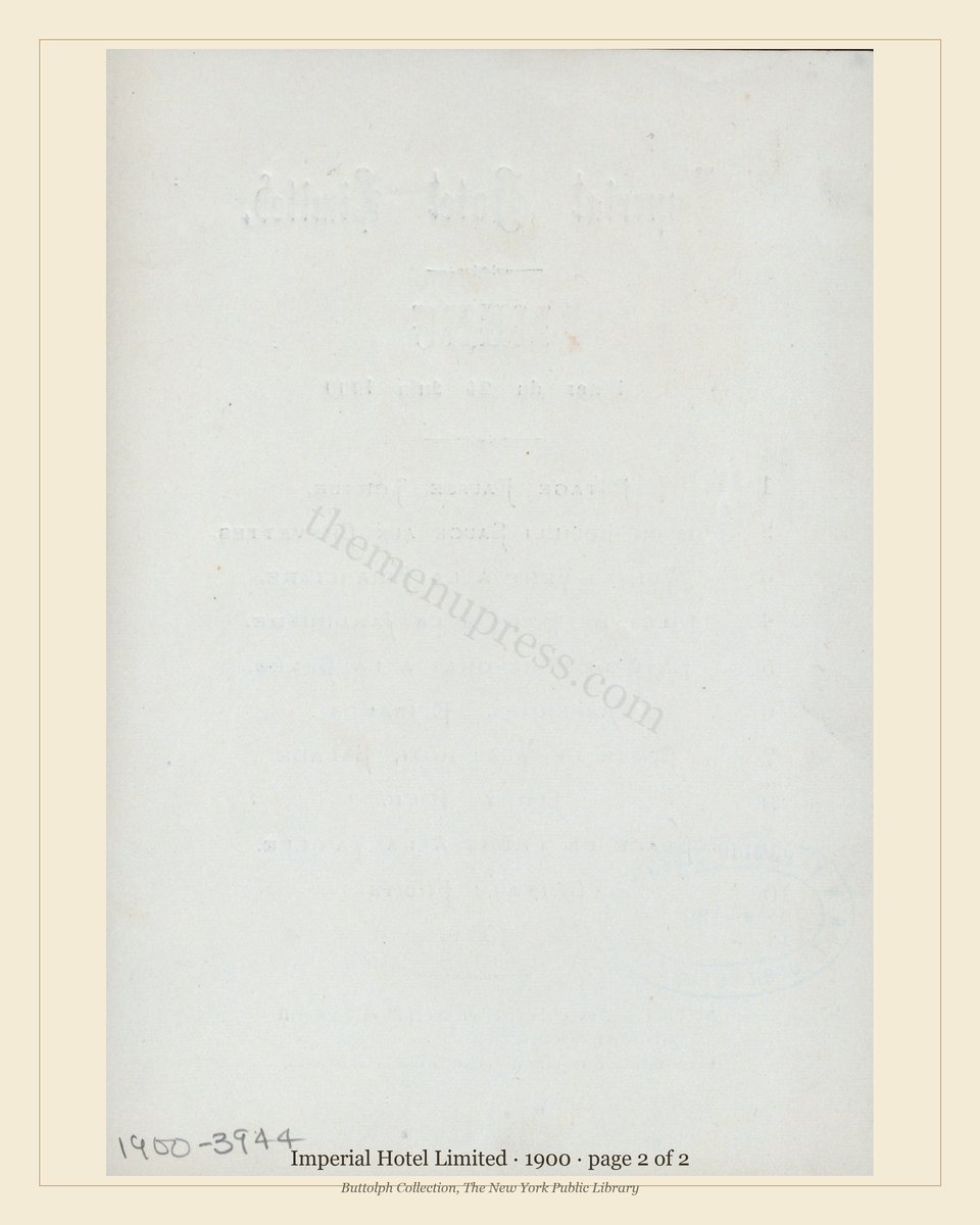 Vintage menu — page 2 of 2