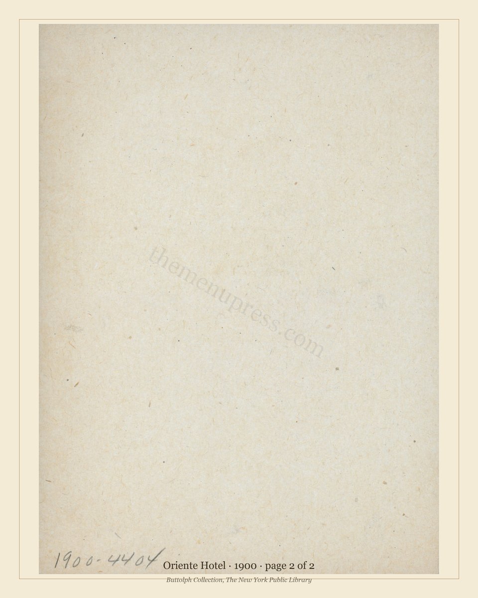 Vintage menu — page 2 of 2
