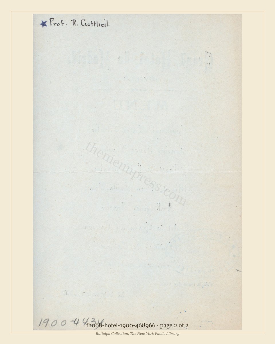 Vintage menu — page 2 of 2
