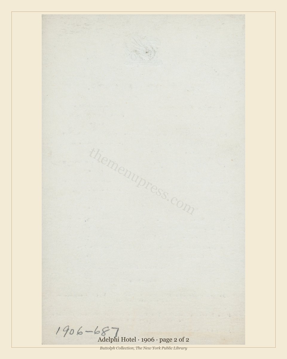 Vintage menu — page 2 of 2