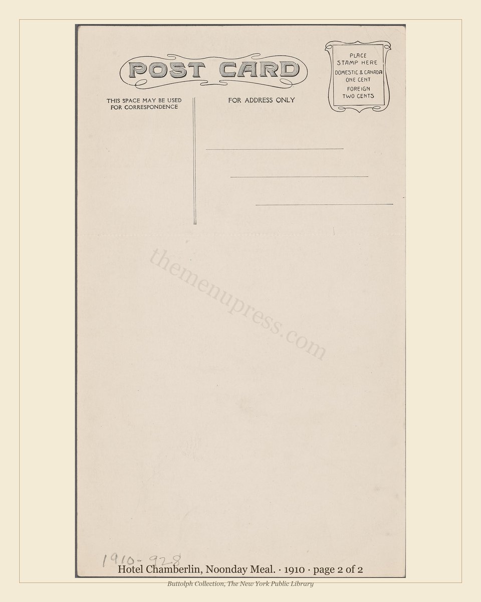 Vintage menu — page 2 of 2