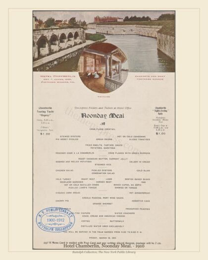 Hotel Chamberlin, Noonday Meal. · 1910