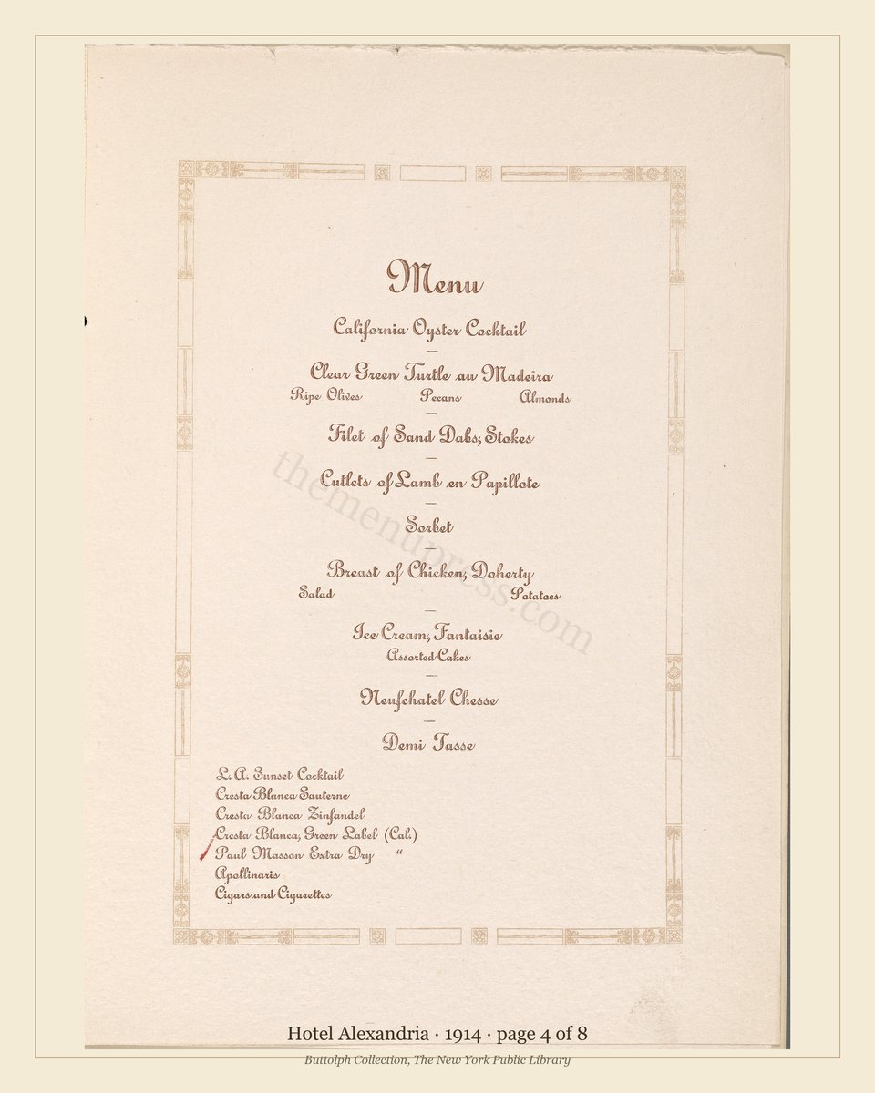 Vintage menu — page 4 of 8