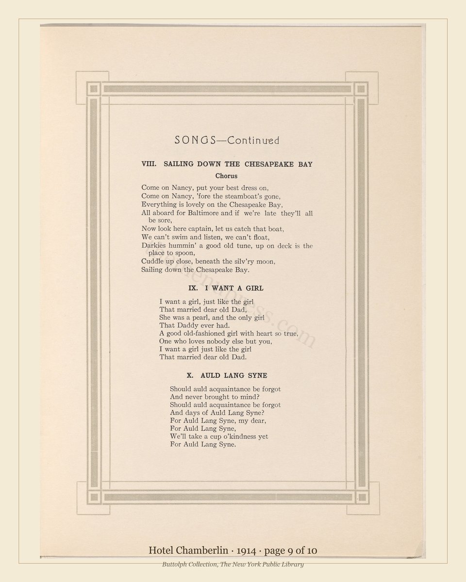 Vintage menu — page 9 of 10