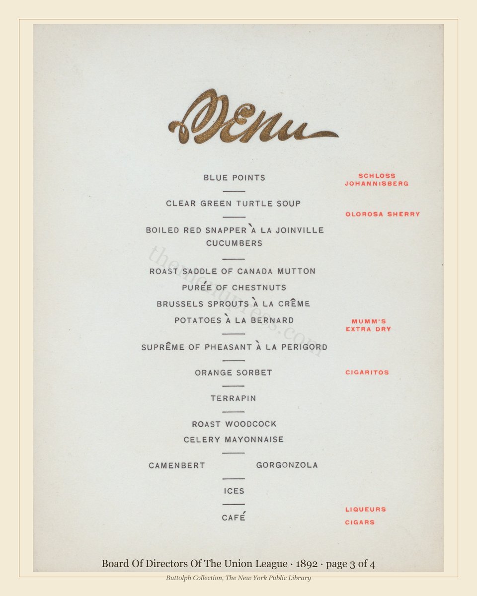 Vintage menu — page 3 of 4