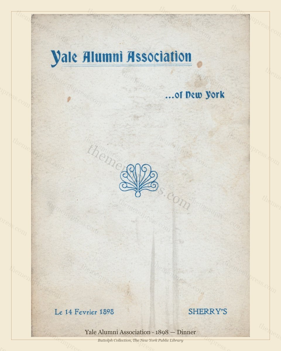Vintage menu preview — 1898 Vintage Dinner Menu — Sherry'S, New York, Ny, Classic NYC French Restaurant