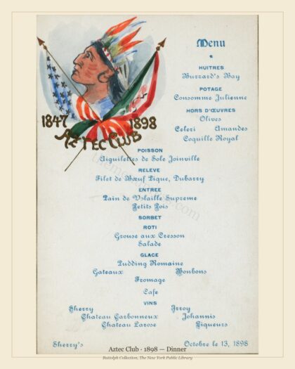 Aztec Club · 1898 — Dinner