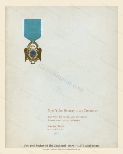 Vintage menu preview — 1899 Vintage Dinner Menu — Sherry'S, Classic NYC French Restaurant (Complete 8-P