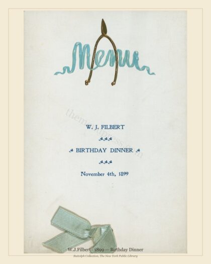 W.J.Filbert · 1899 — Birthday Dinner