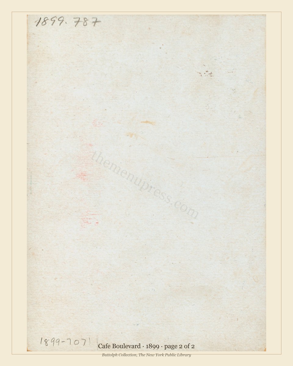 Vintage menu — page 2 of 2