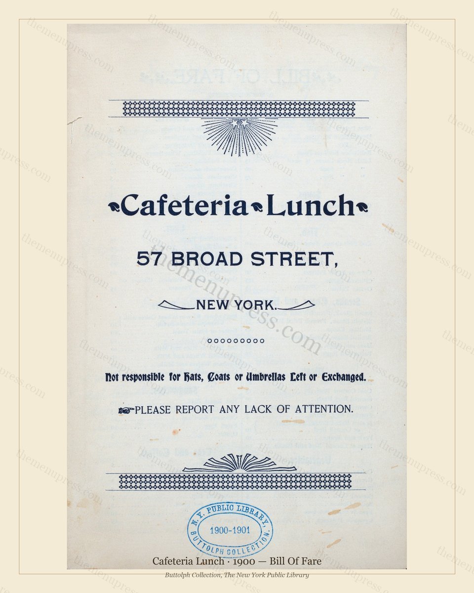 Vintage menu preview — 1900 Vintage Dinner Menu — 57 Broad St., New York, Ny, Classic NYC French Restau