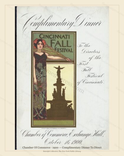 Vintage menu preview — 1900 Vintage Dinner Menu — Exchange Hall, Cincinnati, Oh, Classic NYC French Res