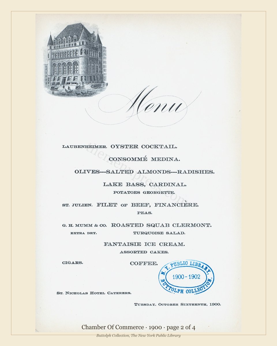 Vintage menu — page 2 of 4