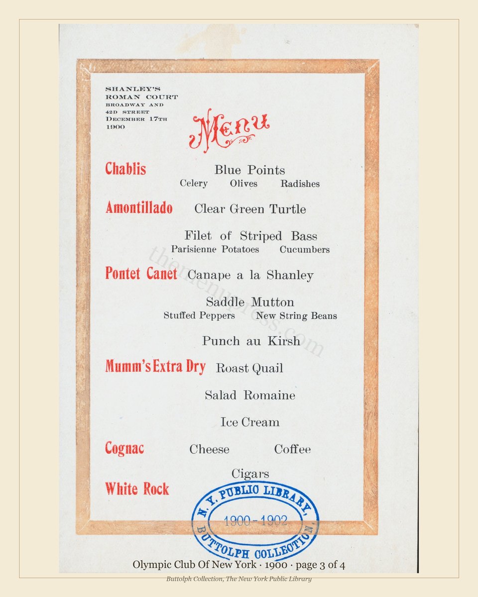 Vintage menu — page 3 of 4