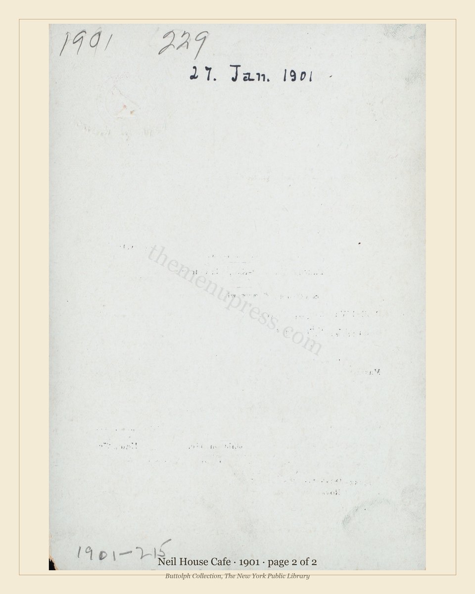 Vintage menu — page 2 of 2