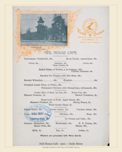 Neil House Cafe · 1901 — Daily Menu