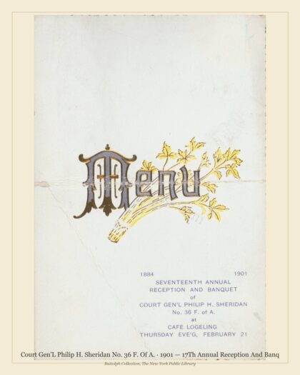 Court Gen'L Philip H. Sheridan No. 36 F. Of A. · 1901 — 17Th Annual Reception And Banq