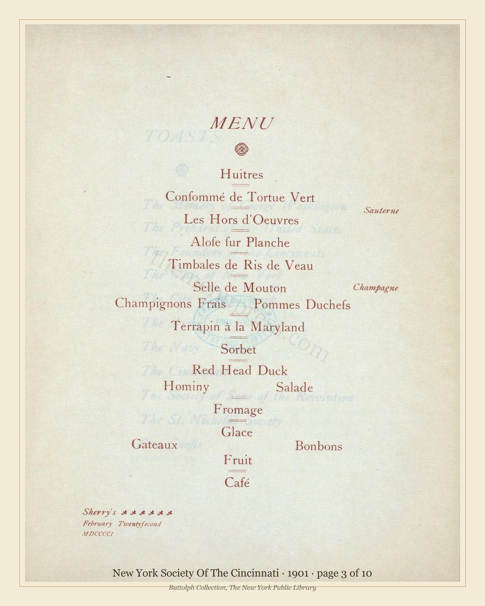 Vintage menu — page 3 of 10