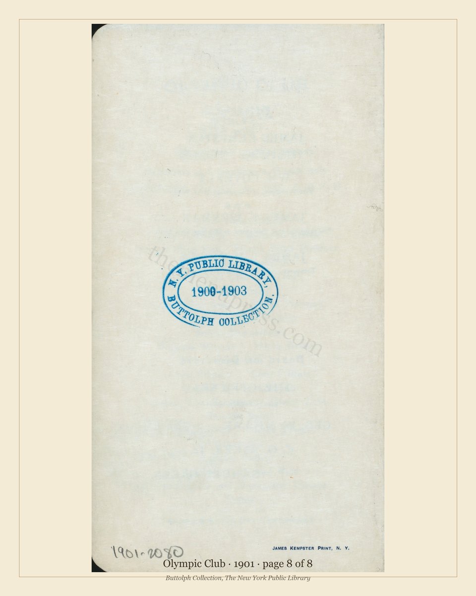 Vintage menu — page 8 of 8