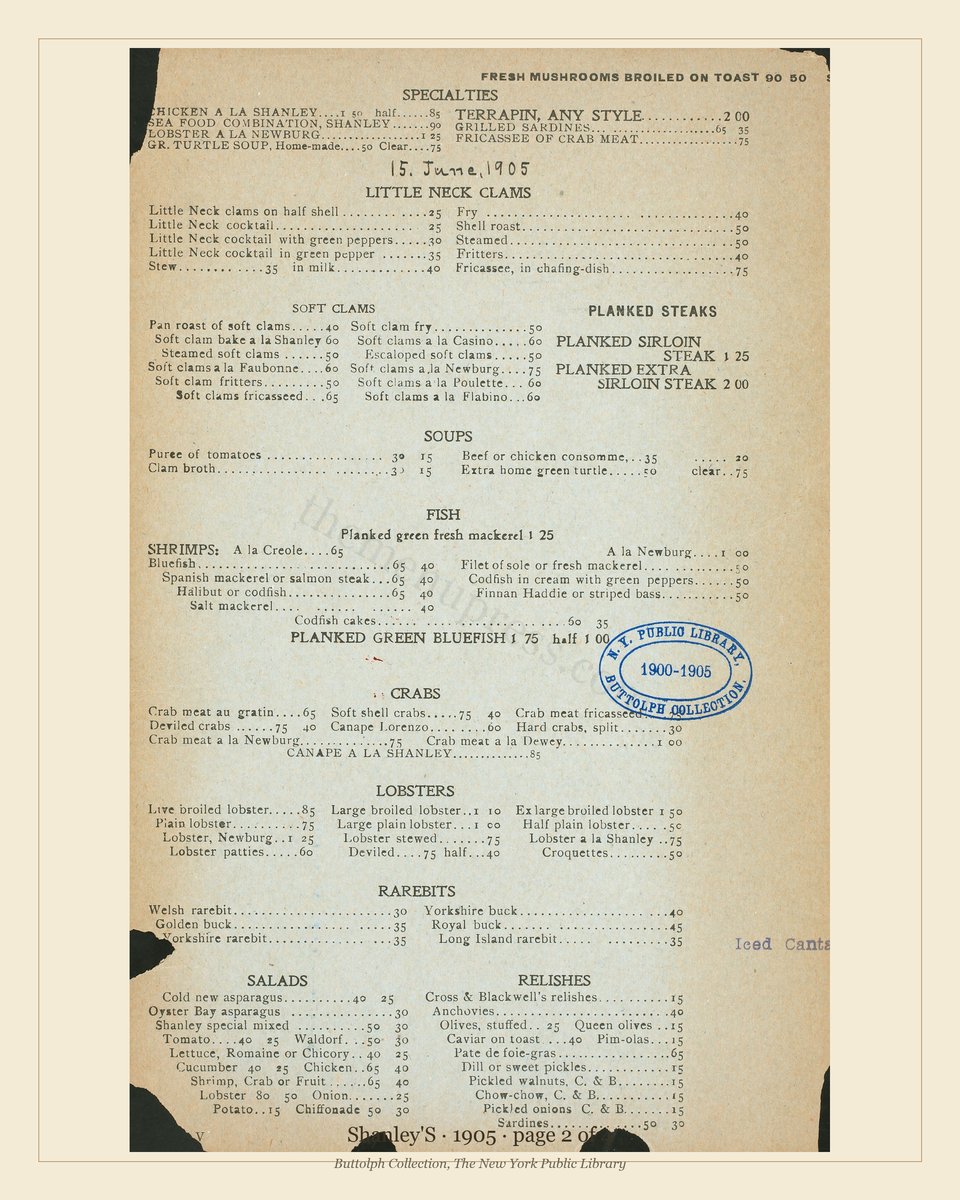 Vintage menu — page 2 of 4