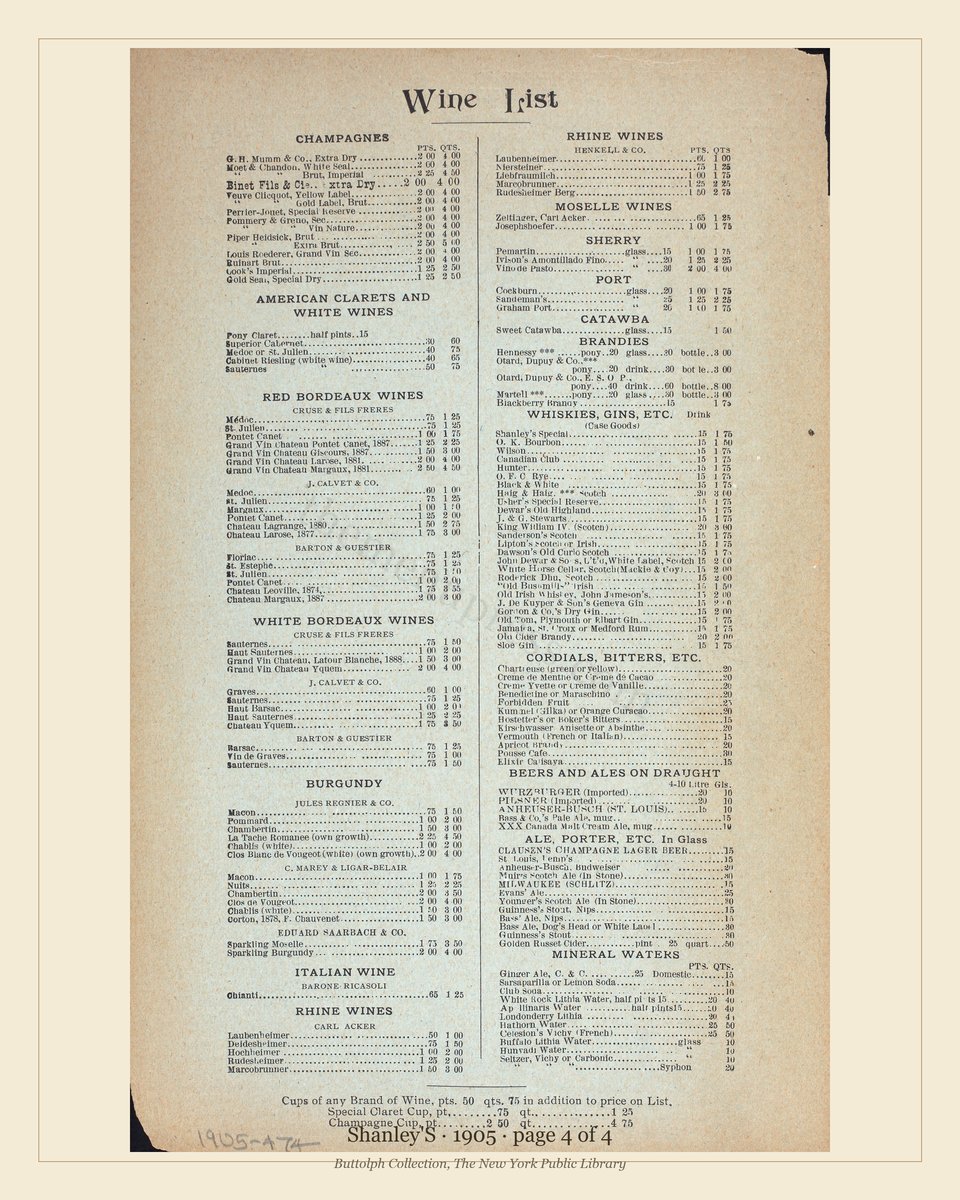 Vintage menu — page 4 of 4