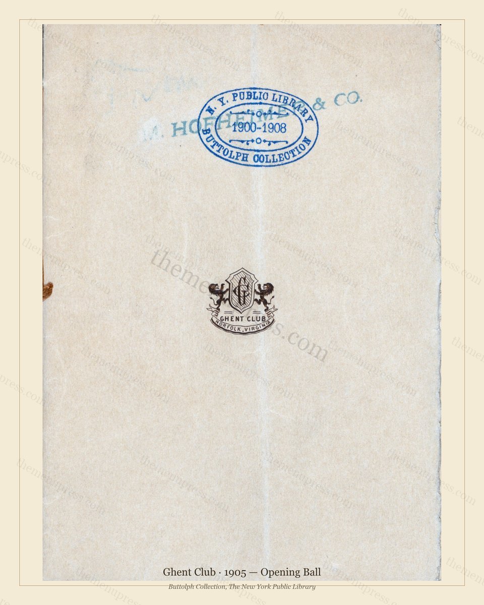 Vintage menu preview — 1905 Vintage Dinner Menu — Norfolk, Va, Classic NYC French Restaurant (Complete