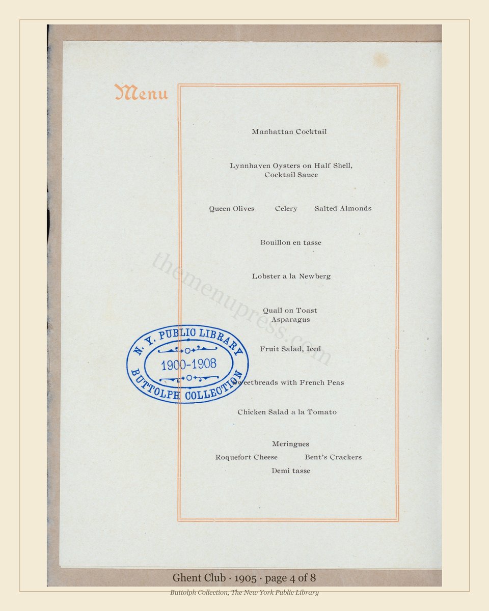 Vintage menu — page 4 of 8