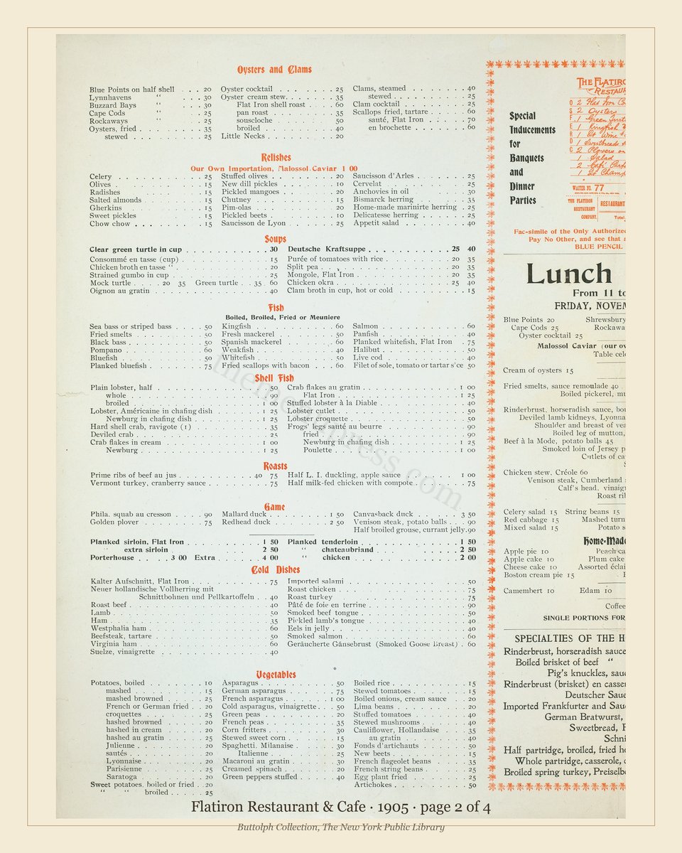Vintage menu — page 2 of 4