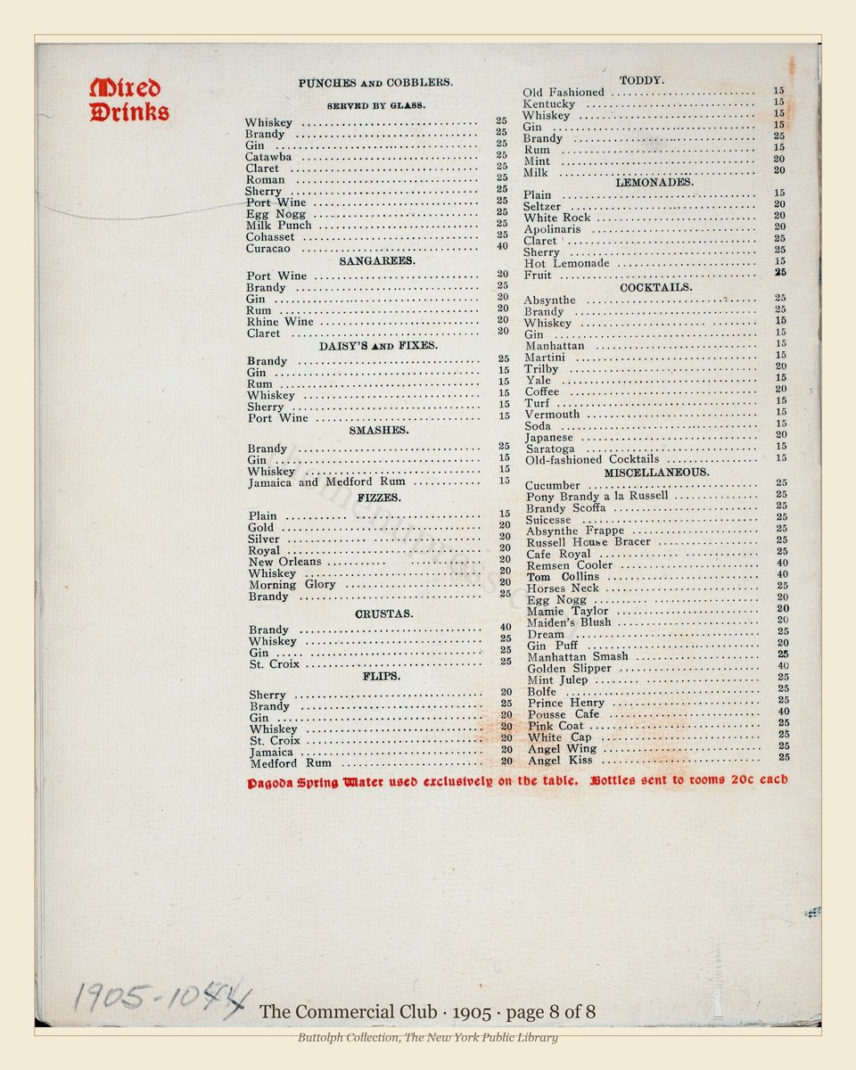 Vintage menu — page 7 of 7