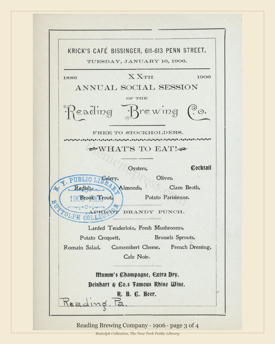 Vintage menu — page 3 of 4
