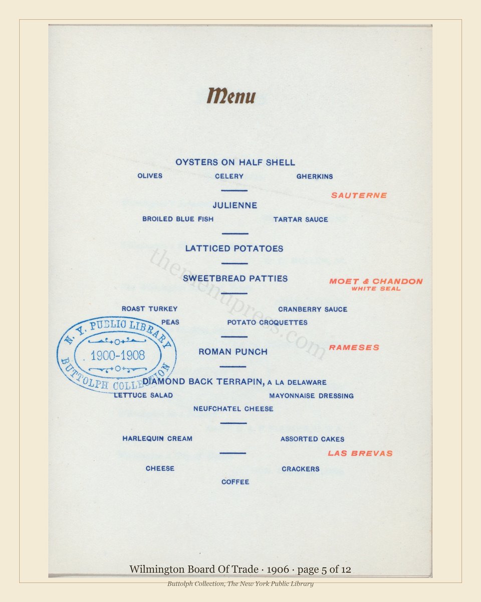 Vintage menu — page 5 of 12