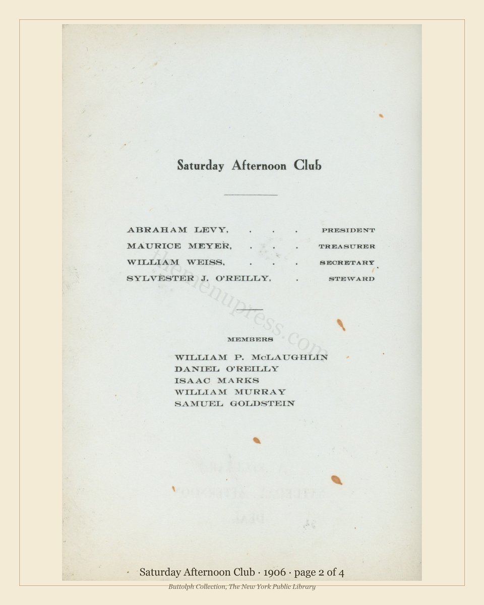 Vintage menu — page 2 of 4