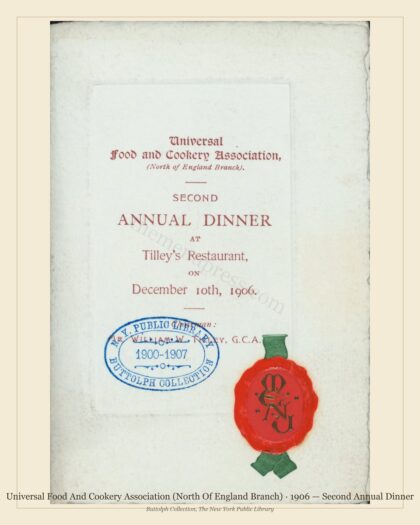 Universal Food And Cookery Association (North Of England Branch) · 1906 — Second Annual Dinner