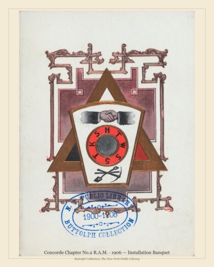 Concorde Chapter No.2 R.A.M. · 1906 — Installation Banquet