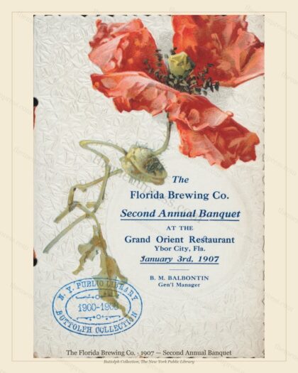 Vintage menu preview — 1907 Vintage Banquet Menu — Grand Orient Restaurant, Classic NYC French Restaura