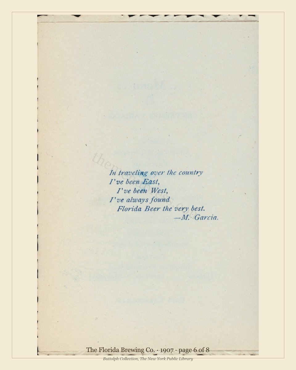 Vintage menu — page 6 of 8