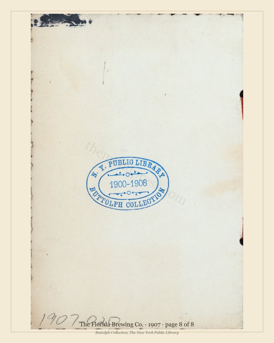 Vintage menu — page 8 of 8